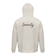 Serenity Indigo Sky Organic Unisex Hoodie Off White flat back