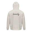 Serenity Indigo Sky Organic Unisex Hoodie Off White flat back
