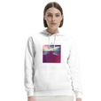Serenity Indigo Sky Organic Unisex Hoodie White second model front