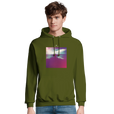Serenity Indigo Sky Recycled Blend Unisex Hoodie Army model front