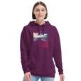Serenity Indigo Sky Recycled Blend Unisex Hoodie astral purple second model front