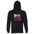 Serenity Indigo Sky Recycled Blend Unisex Hoodie Black flat front