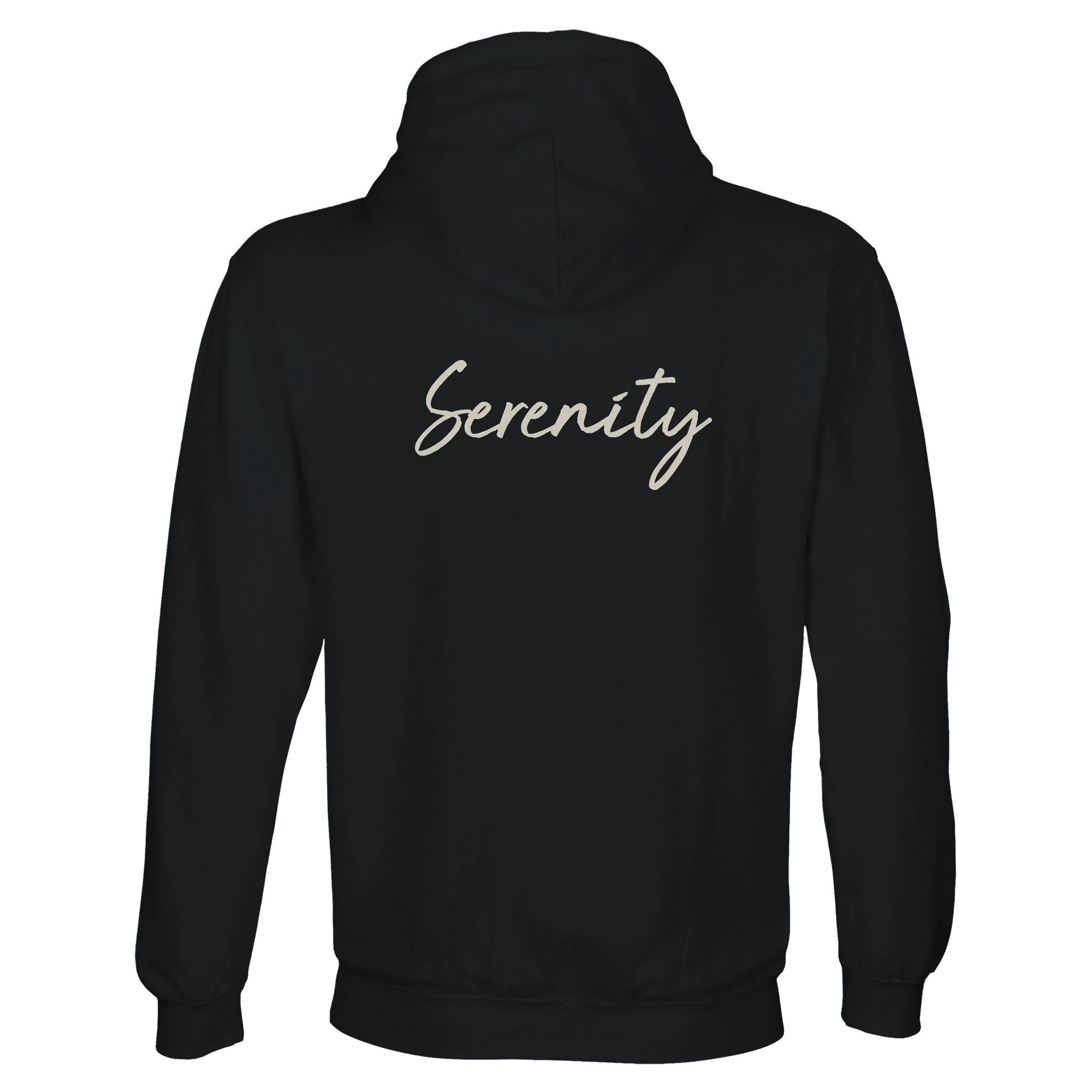 Serenity Indigo Sky Recycled Blend Unisex Hoodie Black flat back