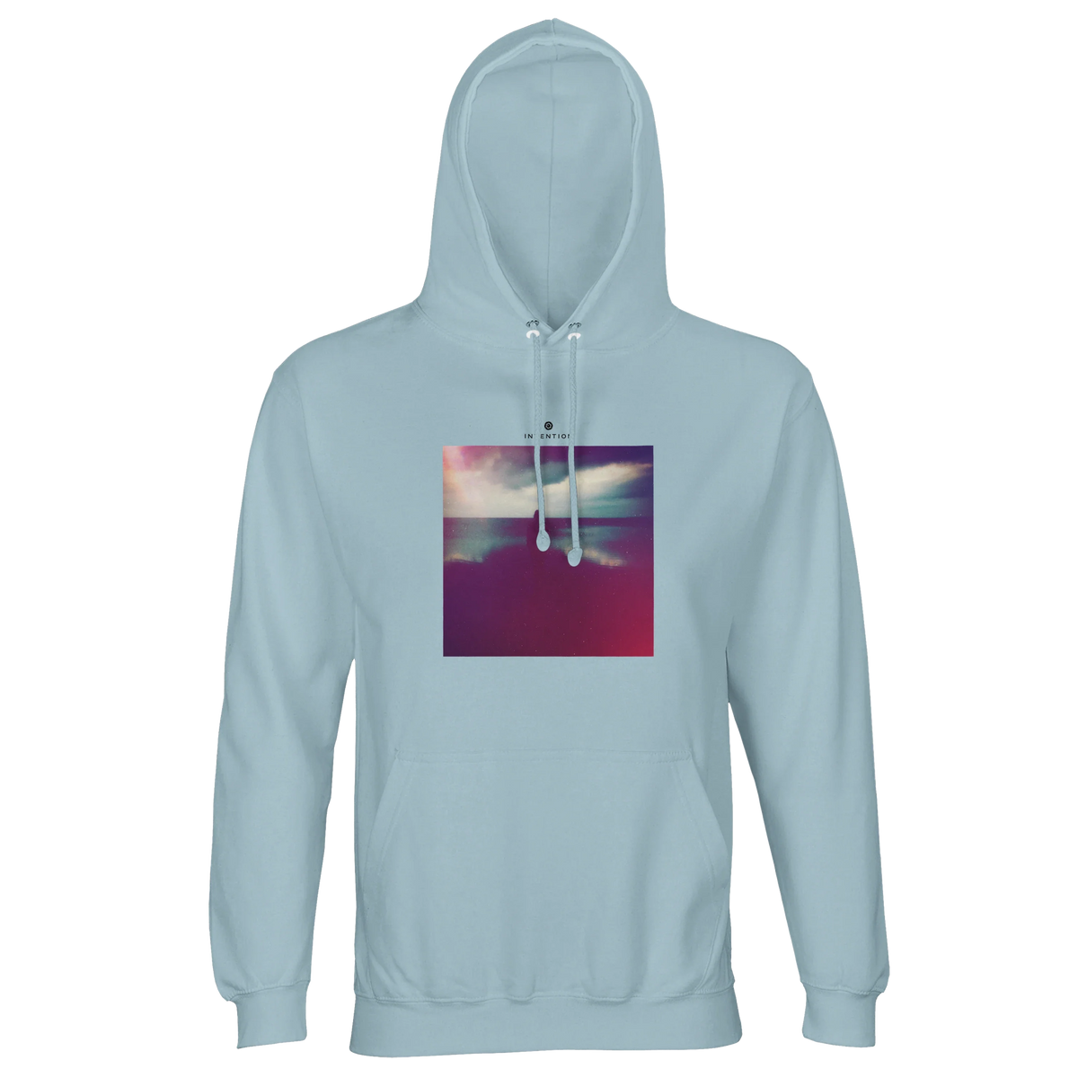 Serenity Indigo Sky Recycled Blend Unisex Hoodie creamy blue flat front