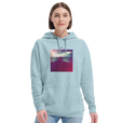 Serenity Indigo Sky Recycled Blend Unisex Hoodie creamy blue second model front