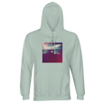 Serenity Indigo Sky Recycled Blend Unisex Hoodie creamy green flat front