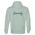 Serenity Indigo Sky Recycled Blend Unisex Hoodie creamy green flat back