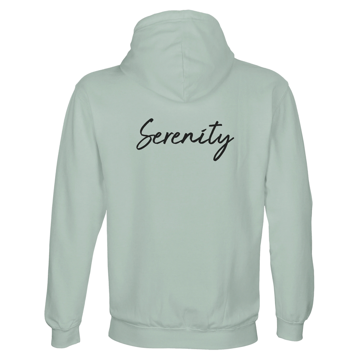 Serenity Indigo Sky Recycled Blend Unisex Hoodie creamy green flat back