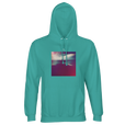 Serenity Indigo Sky Recycled Blend Unisex Hoodie pool blue flat front