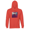 Serenity Indigo Sky Recycled Blend Unisex Hoodie pop orange flat front