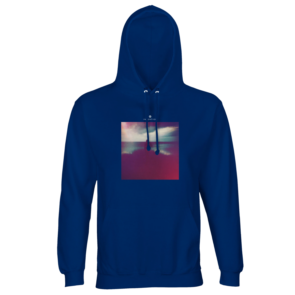 Serenity Indigo Sky Recycled Blend Unisex Hoodie Royal Blue flat front