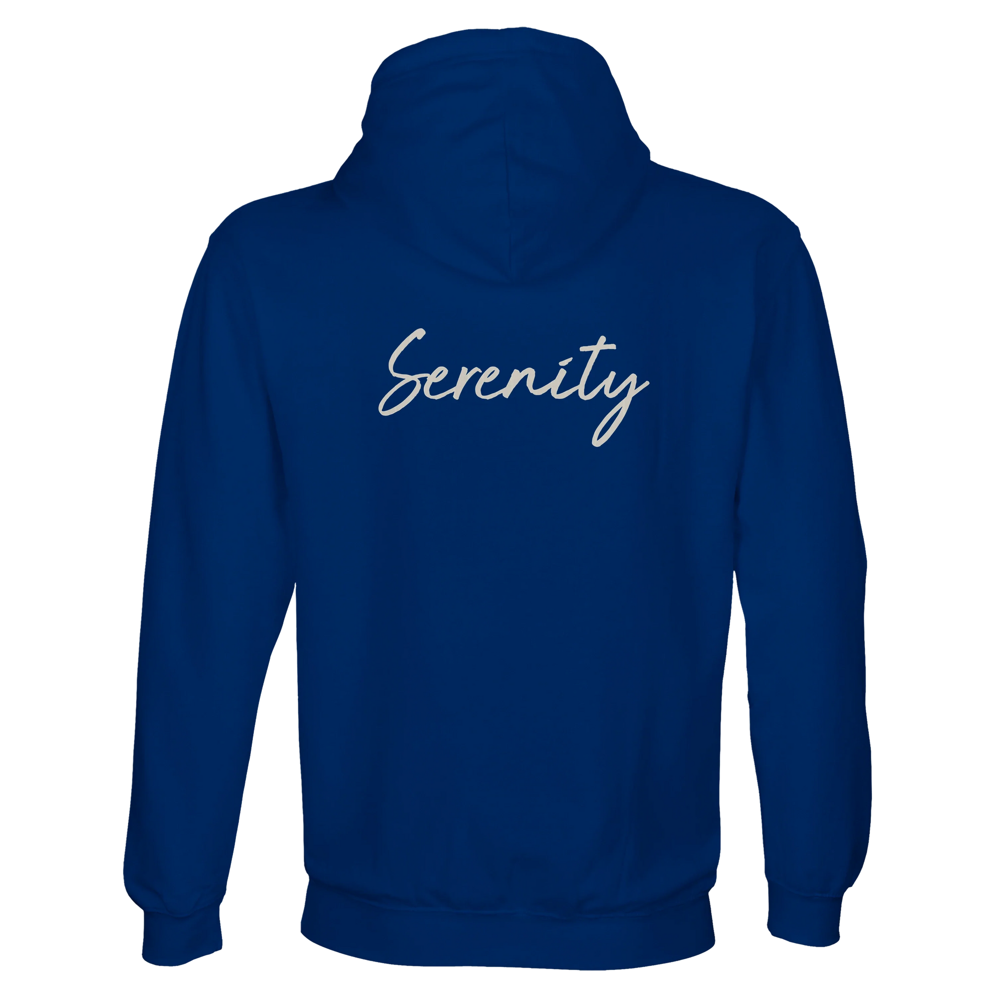 Serenity Indigo Sky Recycled Blend Unisex Hoodie Royal Blue flat back