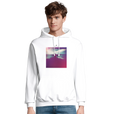 Serenity Indigo Sky Recycled Blend Unisex Hoodie White model front