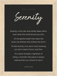 Serenity Word of Intention Framed print 13x18 cm / 5x7″ Wood frame Carbon paper