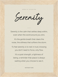 Serenity Word of Intention Framed print 13x18 cm / 5x7″ Wood frame Linen paper