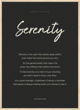 Serenity Word of Intention Framed print 50x70 cm / 20x28″ Wood frame Carbon paper
