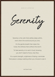 Serenity Word of Intention Framed print A1 (59.4 x 84.1  cm) Dark wood frame Linen paper