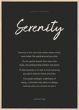 Serenity Word of Intention Framed print A1 (59.4 x 84.1  cm) Wood frame Carbon paper