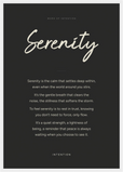 Serenity Word of Intention Framed print A2 (42 x 59.4  cm) White frame Carbon paper
