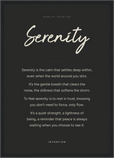 Serenity Word of Intention Framed print A3 (29.7 x 42  cm) Black frame Carbon paper