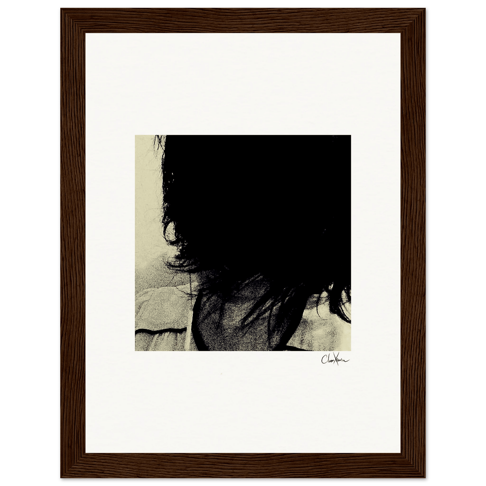 Shadow of Self Framed print 15x20 cm / 6x8″ Dark wood frame 32
