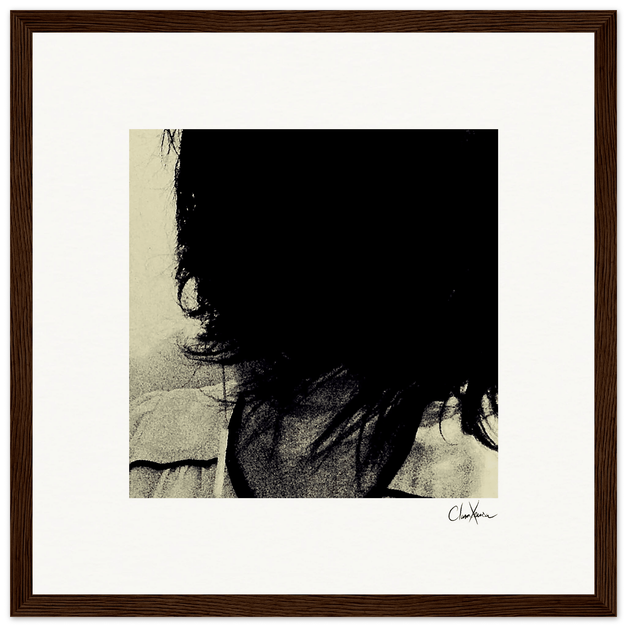 Shadow of Self Framed print 30x30 cm / 12x12″ Dark wood frame 40