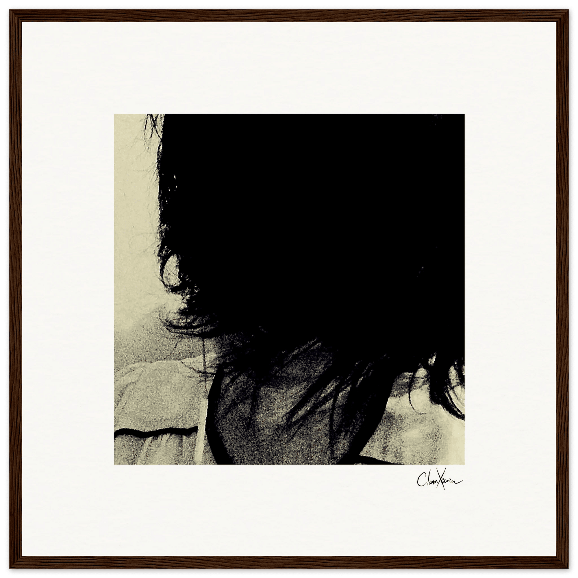 Shadow of Self Framed print 50x50 cm / 20x20″ Dark wood frame 38