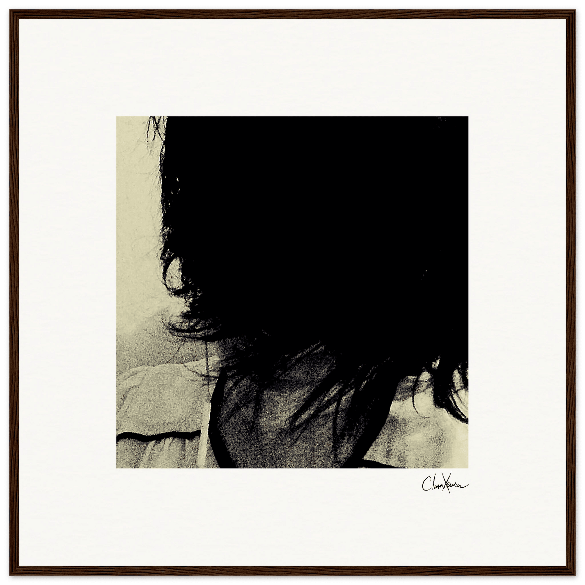 Shadow of Self Framed print 70x70 cm / 28x28″ Dark wood frame 39