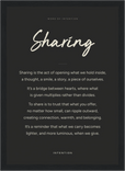 Sharing Word of Intention Framed print 21x29.7 cm / 8x12" Black frame Carbon paper