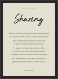 Sharing Word of Intention Framed print 21x29.7 cm / 8x12" Black frame Linen paper