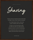 Sharing Word of Intention Framed print 40x50 cm / 16x20″ Dark wood frame Carbon paper