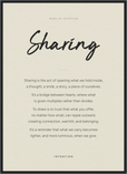 Sharing Word of Intention Framed print 50x70 cm / 20x28″ Black frame Linen paper