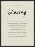 Sharing Word of Intention Framed print 50x70 cm / 20x28″ Black frame Linen paper