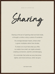 Sharing Word of Intention Framed print 60x80 cm / 24x32″ Dark wood frame Linen paper