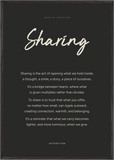 Sharing Word of Intention Framed print 70x100 cm / 28x40″ Black frame Carbon paper