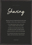 Sharing Word of Intention Framed print A2 (42 x 59.4  cm) Black frame Carbon paper