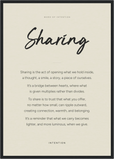 Sharing Word of Intention Framed print A2 (42 x 59.4  cm) Black frame Linen paper
