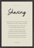 Sharing Word of Intention Framed print A2 (42 x 59.4  cm) Black frame Linen paper