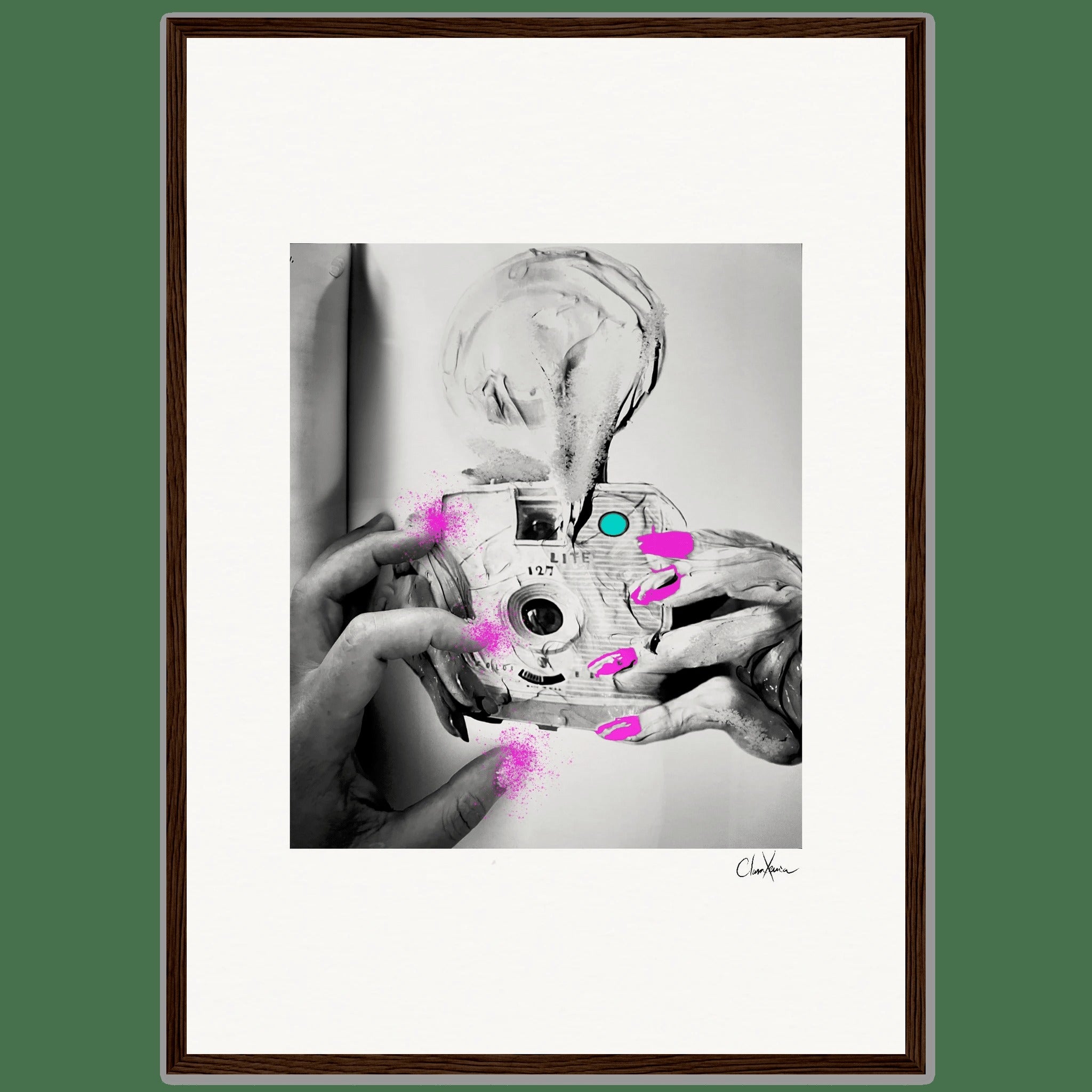 Synch'd Hands Framed print 45x60 cm / 18x24″ Dark wood frame