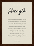 Strength Word of Intention Framed print 21x29.7 cm / 8x12" Dark wood frame Linen paper