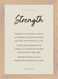 Strength Word of Intention Framed print 21x29.7 cm / 8x12" Wood frame Linen paper