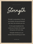 Strength Word of Intention Framed print 30x40 cm / 12x16″ Wood frame Carbon paper