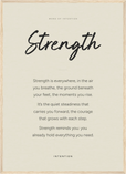 Strength Word of Intention Framed print 50x70 cm / 20x28″ Wood frame Linen paper