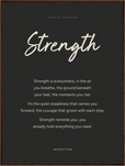 Strength Word of Intention Framed print 60x80 cm / 24x32″ Dark wood frame Carbon paper