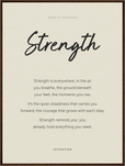 Strength Word of Intention Framed print 60x80 cm / 24x32″ Dark wood frame Linen paper