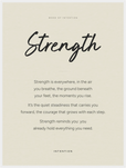 Strength Word of Intention Framed print 60x80 cm / 24x32″ White frame Linen paper