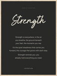 Strength Word of Intention Framed print 60x80 cm / 24x32″ Wood frame Carbon paper