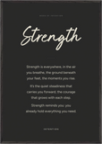 Strength Word of Intention Framed print 70x100 cm / 28x40″ Black frame Carbon paper