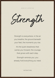 Strength Word of Intention Framed print A1 (59.4 x 84.1  cm) Dark wood frame Linen paper