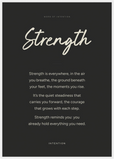 Strength Word of Intention Framed print A1 (59.4 x 84.1  cm) White frame Carbon paper